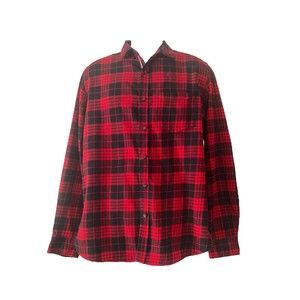 Back to Nature Men’s Plaid Flannel Shirt Slim Fit Red Size Large On the Road